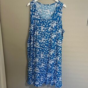 NWT Draper James Blue and White Floral Sleeveless Nightgown Dress